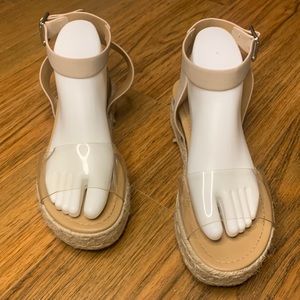 Soda Topic Clear Espadrille Sandals 9